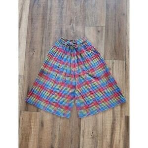 RARE!!! Vintage 90s Plaid Gaucho Cullottes Plaid Checked Gorpcore Size XS‎